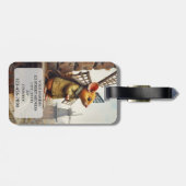 Funny Vintage Mouse Luggage Tag Gepäckanhänger (Rückseite horizontal)