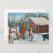 Funny Vintage Postcard Hirschjagdsaison Postkarte (Vorne/Hinten)