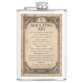 Funny Vintage Prescription Bottle Adulting Aid Rx Flachmann (Vorderseite)