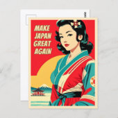 Funny Vintage Reise Japan Spaß Retro Style Postkarte (Vorne/Hinten)