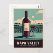 Funny Vintage Reise Napa Tal Spaß Postkarte (Vorne/Hinten)
