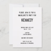 Funny Vintage Schreibmaschine Bride Bachelorette Einladung (Rückseite)