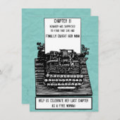 Funny Vintage Schreibmaschine Junggeselinnen-Absch Einladung (Vorne/Hinten)