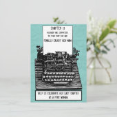 Funny Vintage Schreibmaschine Junggeselinnen-Absch Einladung (Stehend Vorderseite)