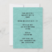 Funny Vintage Schreibmaschine Junggeselinnen-Absch Einladung (Rückseite)