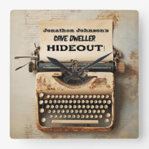 Funny Vintage Schreibmaschine Wall Clock