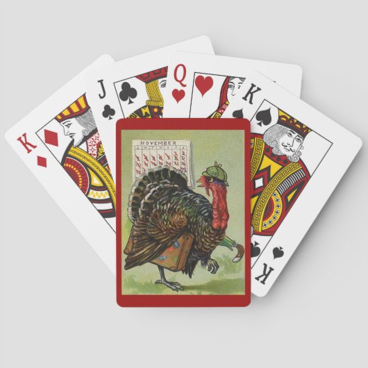 Funny Vintage Thanksgiving Turkey Playing Cards! Spielkarten (Rückseite)