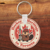 Funny Vintage Toronto Beaver Hockey Retro Schlüsselanhänger (Rückseite)