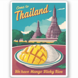 Funny Vintage Travel Thailand Spaß Retro Graphic Aufkleber