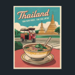 Funny Vintage Travel Thailand Spaß Retro Graphic Postkarte<br><div class="desc">Genießen Sie den Geist der leichten Unterhaltung und feiern Sie die Schönheit Thailands mit diesem einzigartigen Vintagen Design. Mit seinem zackigen Spaß und seinen lebhaften Bildern bringt dieses Design Ihnen ein Lächeln ins Gesicht und ein Gefühl von Wanderlust ins Herz.</div>