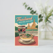 Funny Vintage Travel Thailand Spaß Retro Graphic Postkarte (Stehend Vorderseite)