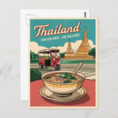 Funny Vintage Travel Thailand Spaß Retro Graphic Postkarte (Vorne/Hinten)