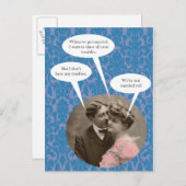 Funny Vintage Verlobung Postkarte (Vorne/Hinten)
