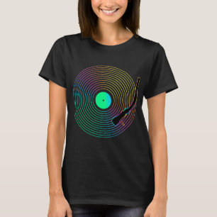 Funny Vintage Vinyl Record Player Sketch Zeichnung T-Shirt
