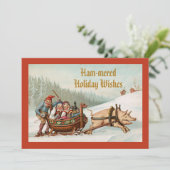 Funny Vintagen dänischen Weihnachten Betrunken Pig (Stehend Vorderseite)