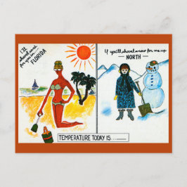 Funny Vintager Florida Schnee vs. Sonne Postkarte