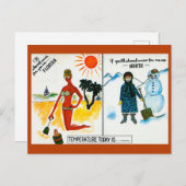 Funny Vintager Florida Schnee vs. Sonne Postkarte (Vorne/Hinten)