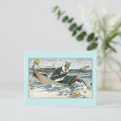 Funny Vintager Spaß am Meer Happy Day Postkarte (Stehend Vorderseite)