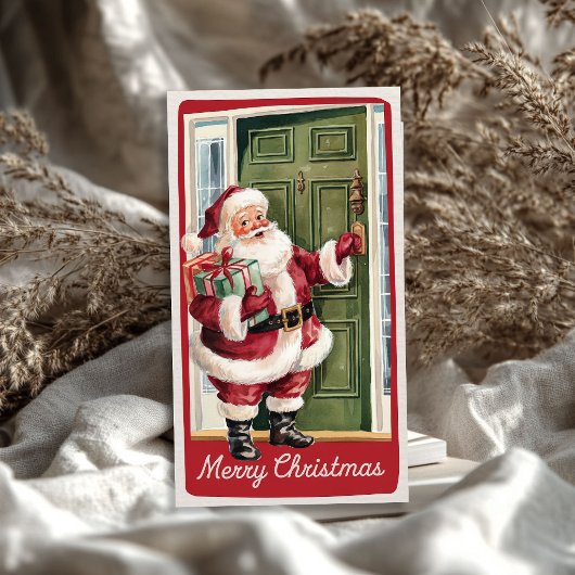 Funny Vintager Weihnachtsmann mit Weihnachtsgesche Seidenpapier