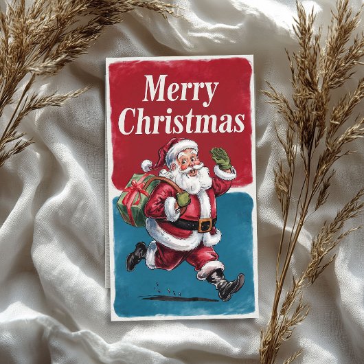 Funny Vintager Weihnachtsmann mit Weihnachtsgesche Seidenpapier