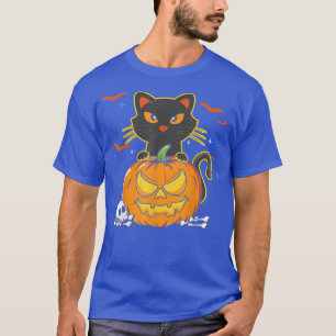 Funny Vintages Beängstigendes Halloween Black Cat T-Shirt