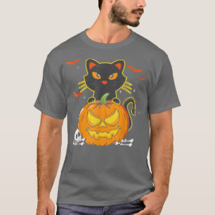 Funny Vintages Beängstigendes Halloween Black Cat T-Shirt