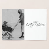 Funny Vintages Foto - Neujahr - Silber Folienkarte (Innenseite)