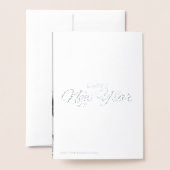 Funny Vintages Foto - Neujahr - Silber Folienkarte (Rückseite mit Umschlag)