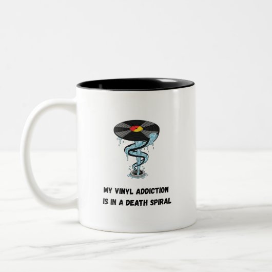 Funny Vinyl Advocation Spiral | Datensatzsammler Zweifarbige Tasse (Links)