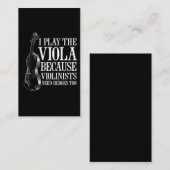 Funny Viola Player weil Violinisten Helden brauche Visitenkarte (Vorne/Hinten)