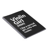 Funny Violin Girl Music Instrument Musiker Musiker Notizblock (Rechte Seite)