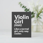 Funny Violin Girl Music Instrument Musiker Musiker Postkarte (Stehend Vorderseite)