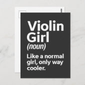 Funny Violin Girl Music Instrument Musiker Musiker Postkarte (Vorne/Hinten)