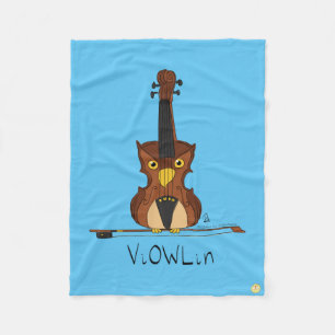 Funny Violin Niedlich Owl Musiker Kinder Musik Fleecedecke