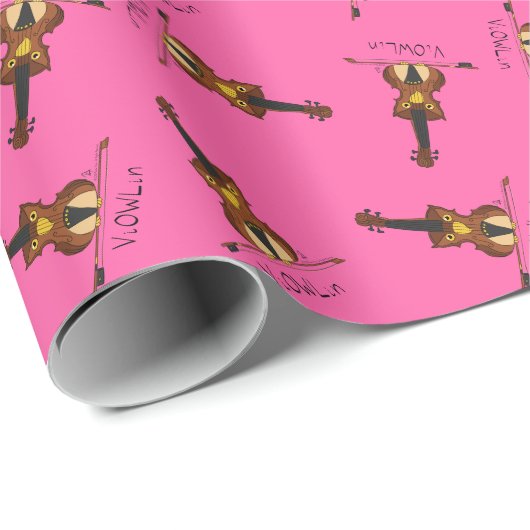 Funny Violin Niedlich Owl Musiker Kinder Musik Geschenkpapier (Rolleneckpunkt)