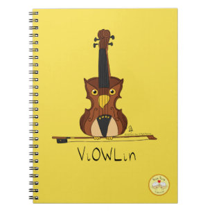 Funny Violin Niedlich Owl Musiker Kinder Musik Notizblock