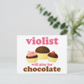 Funny Violist Music Postcard Postkarte (Stehend Vorderseite)