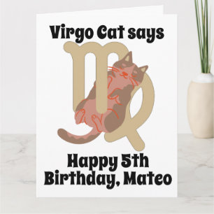 Funny Virgo Cat Personalisiert Geburtstagskarte Karte