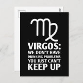 Funny Virgo Drinks Zodiac Astrologie Zeichen Postkarte (Vorne/Hinten)