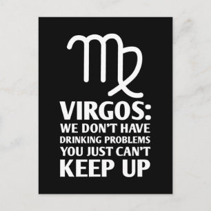 Funny Virgo Drinks Zodiac Astrologie Zeichen Postkarte