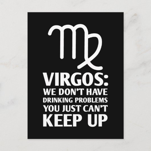 Funny Virgo Drinks Zodiac Astrologie Zeichen Postkarte (Vorderseite)