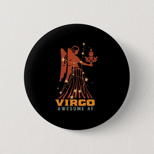 Funny Virgo Zodiac Horoskop Astrologie Phantastisc Button (Vorderseite)