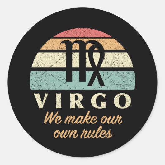 Funny Virgo Zodiac Rules Runder Aufkleber (Vorderseite)
