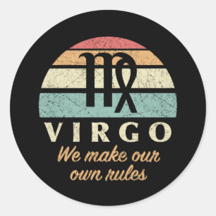 Funny Virgo Zodiac Rules Runder Aufkleber