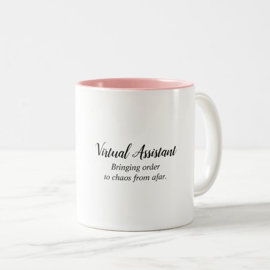 Funny Virtual Assistant Niedliche Wertschätzung Zweifarbige Tasse (VorderseiteRechts)