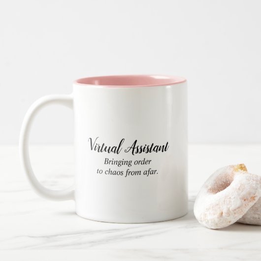 Funny Virtual Assistant Niedliche Wertschätzung Zweifarbige Tasse (Mit Donut)