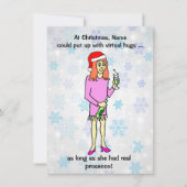 Funny Virtual Hugs Prosecco Frau Weihnachten (Vorderseite)