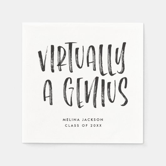 Funny virtuell eine Genius Graduation Party Serviette (Vorderseite)