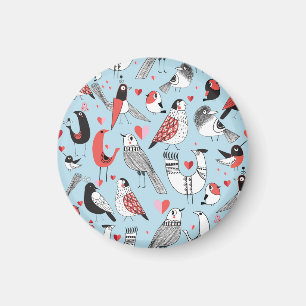 Funny Vogel Illustrationen, Grafik nahtlos. Magnet
