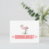 Funny Vogelbeobachtung Flamingo Postkarte (Stehend Vorderseite)